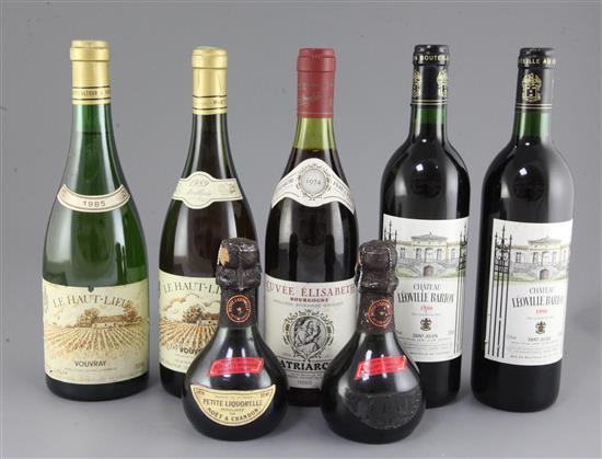 Two bottles of Chateau Leoville Barton, Saint Julien, 199o & 5 other bottles.